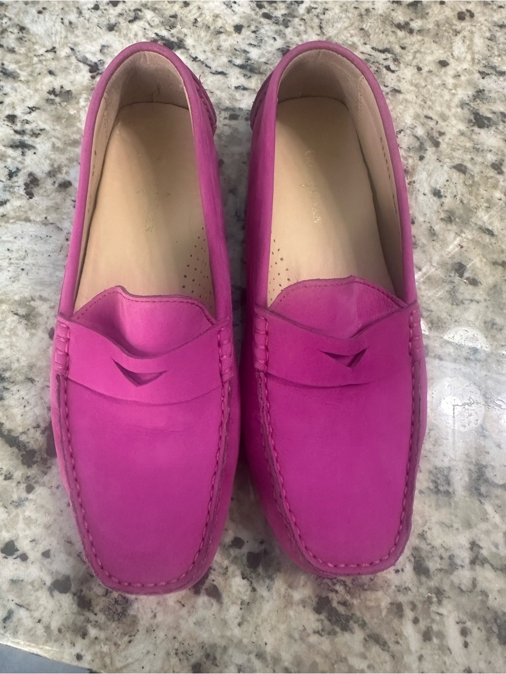 Cole Haan suede pink loafers/driving shoes